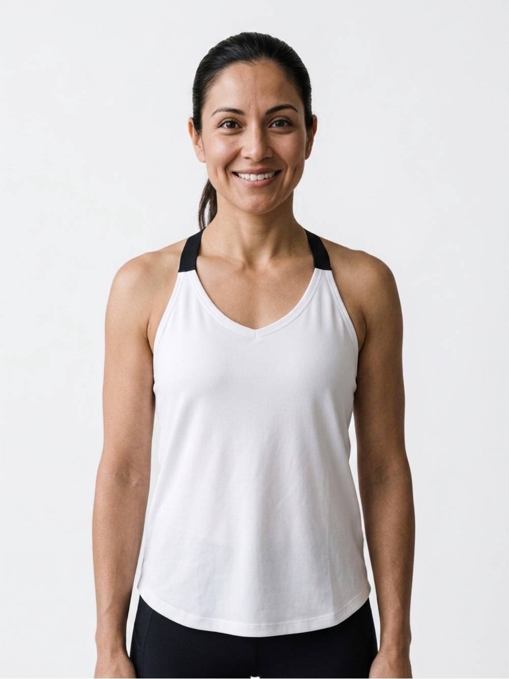 Nike White Dri-FIT Tank with Black Trim